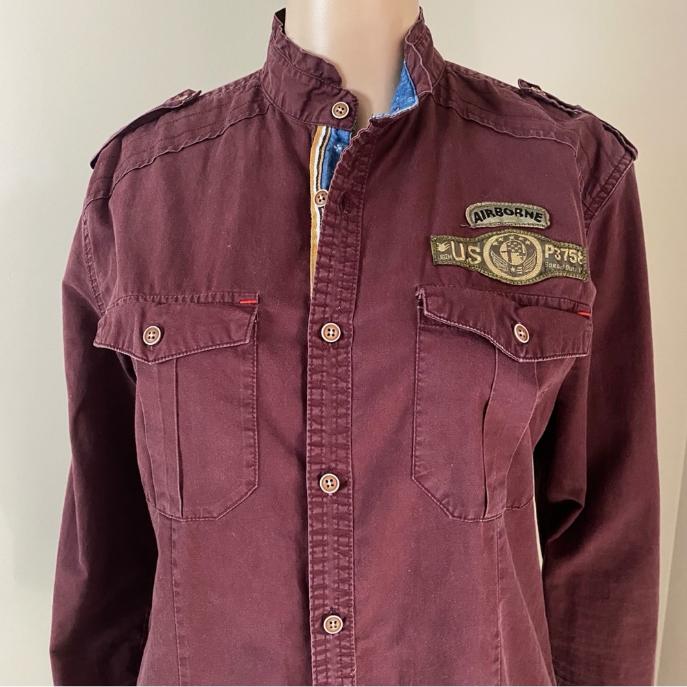 US Military Airborne Special Unit Uniform Maroon Shirt, size large